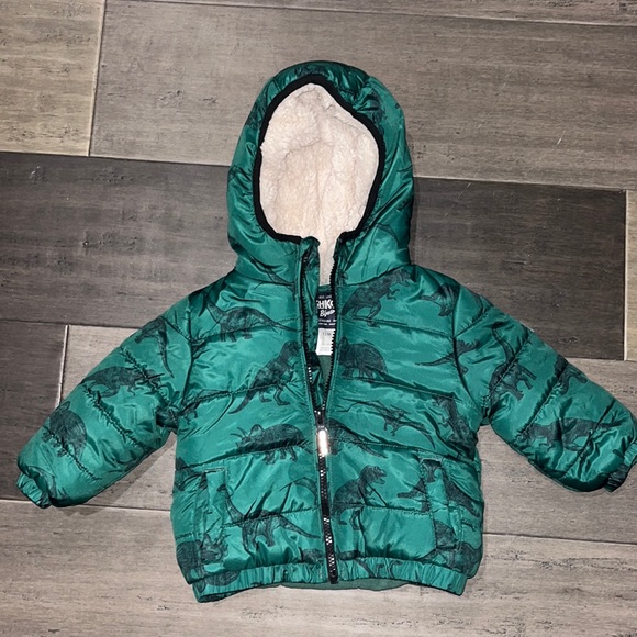 Oshkosh green coat with dinosaurs 12 month - Picture 1 of 1